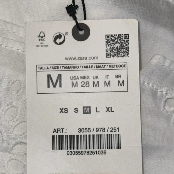 ZARA | White | EMBROIDERED LONG SHORTS - Picture 8 of 11